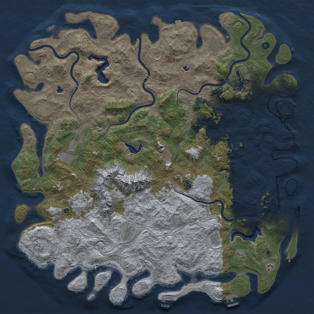 Rust Map: Procedural Map, Size: 6000, Seed: 880, 17 Monuments