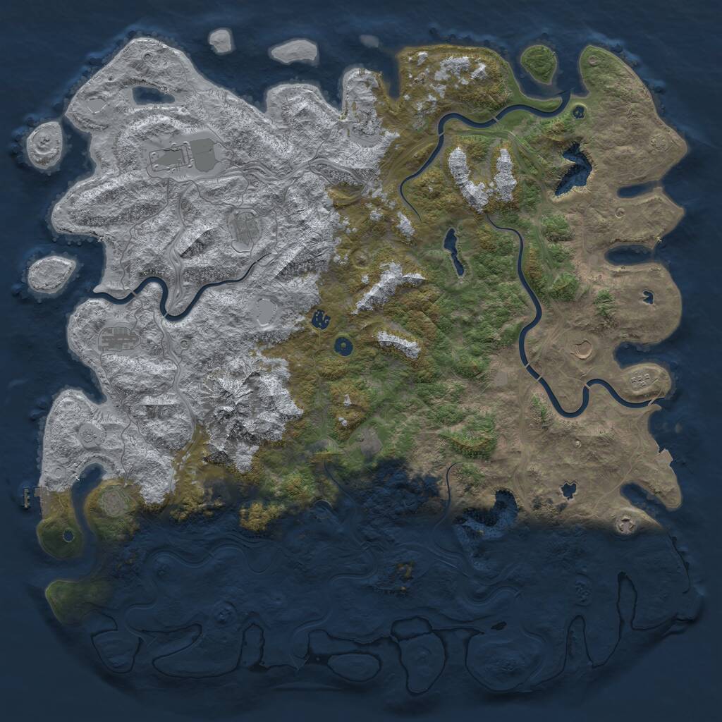 Rust Map: Procedural Map, Size: 5870, Seed: 7987443, 17 Monuments