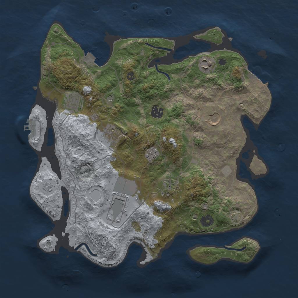 Rust Map: Procedural Map, Size: 3500, Seed: 1772646867, 16 Monuments