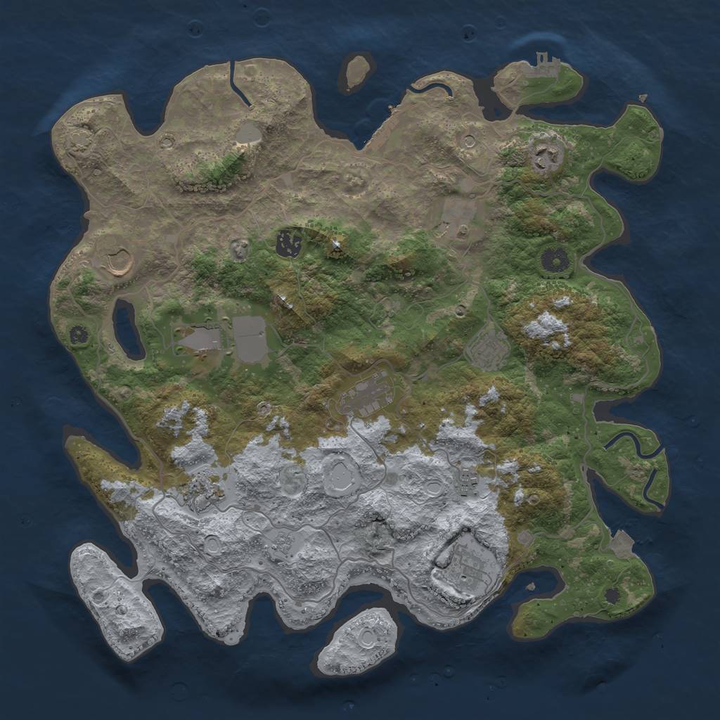 Rust Map: Procedural Map, Size: 4000, Seed: 871118797, 18 Monuments