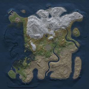 Thumbnail Rust Map: Procedural Map, Size: 3498, Seed: 1, 14 Monuments