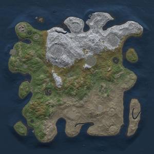 Thumbnail Rust Map: Procedural Map, Size: 3498, Seed: 1, 14 Monuments