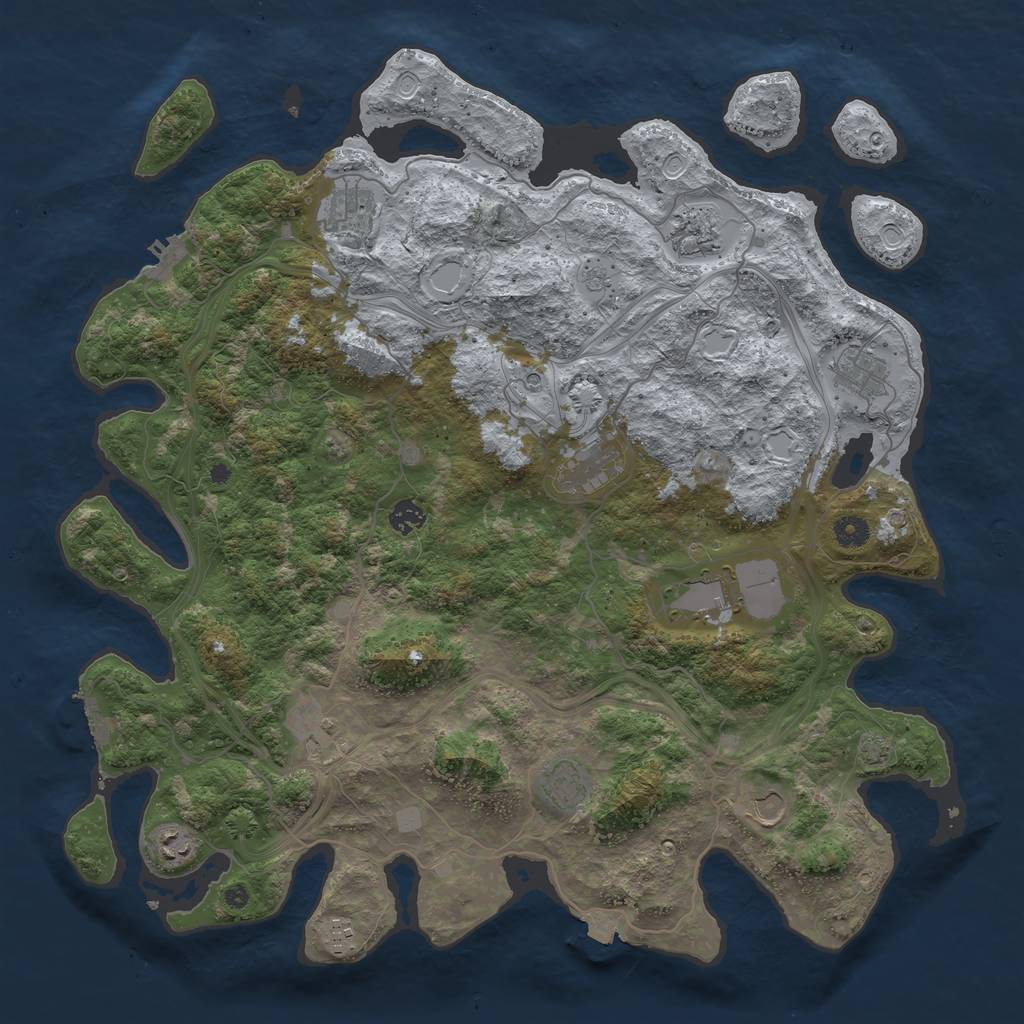 Rust Map: Procedural Map, Size: 4500, Seed: 85799, 19 Monuments