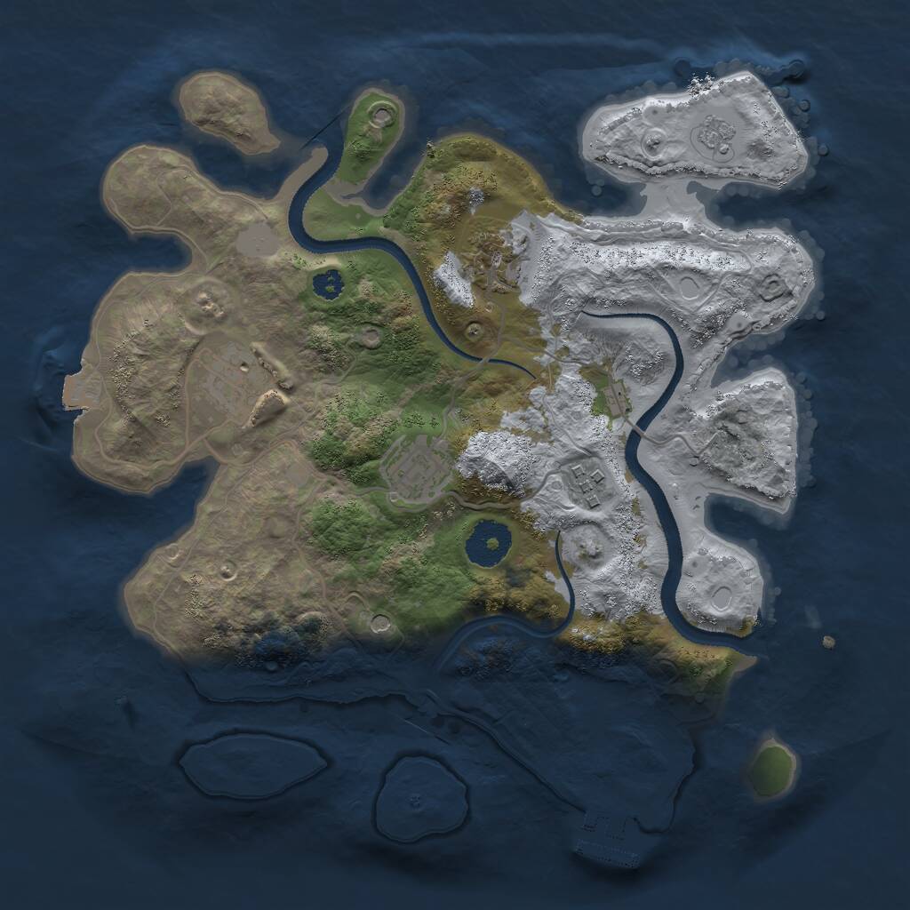 Rust Map: Procedural Map, Size: 3000, Seed: 1687884700, 8 Monuments