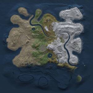 Thumbnail Rust Map: Procedural Map, Size: 3000, Seed: 1687884700, 8 Monuments