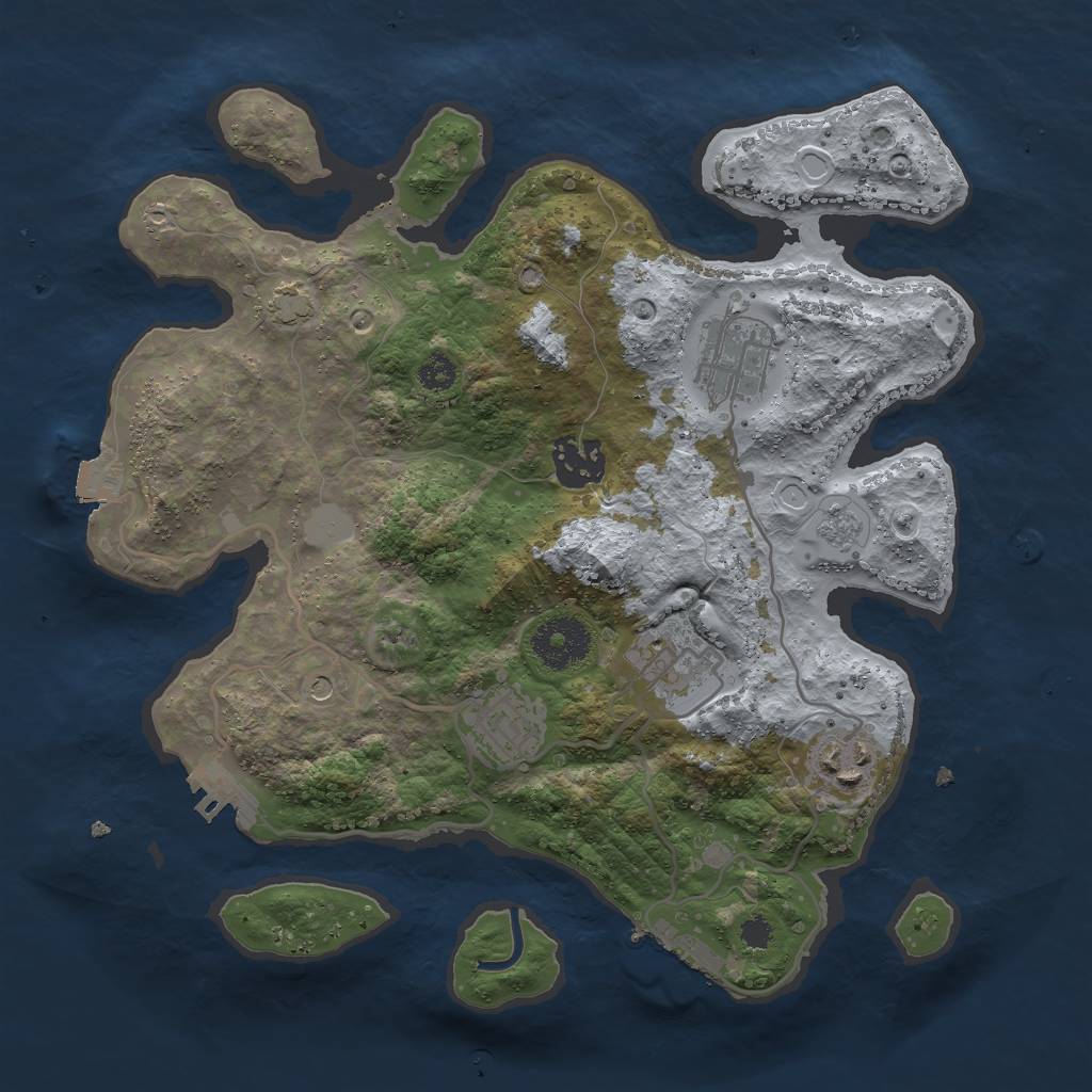 Rust Map: Procedural Map, Size: 3000, Seed: 1687884700, 13 Monuments