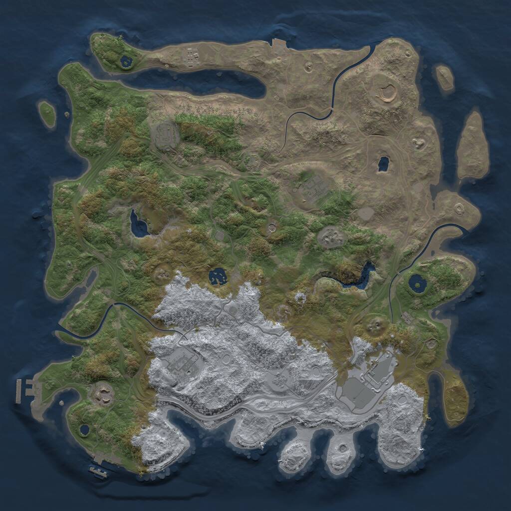 Rust Map: Procedural Map, Size: 4250, Seed: 28699358, 14 Monuments