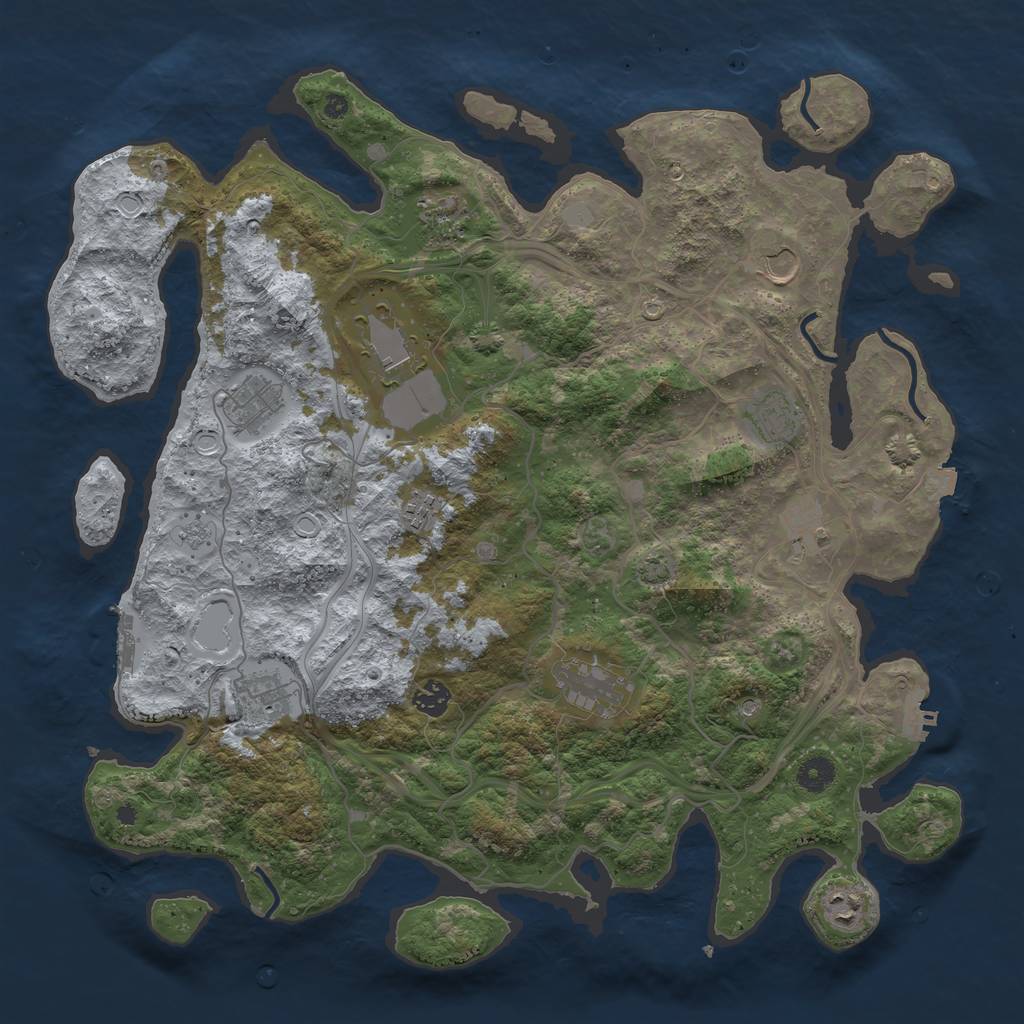 Rust Map: Procedural Map, Size: 4250, Seed: 504681, 19 Monuments
