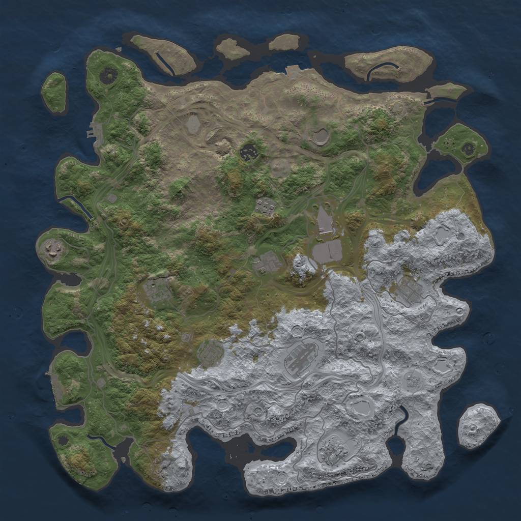 Rust Map: Procedural Map, Size: 4500, Seed: 1904218934, 19 Monuments