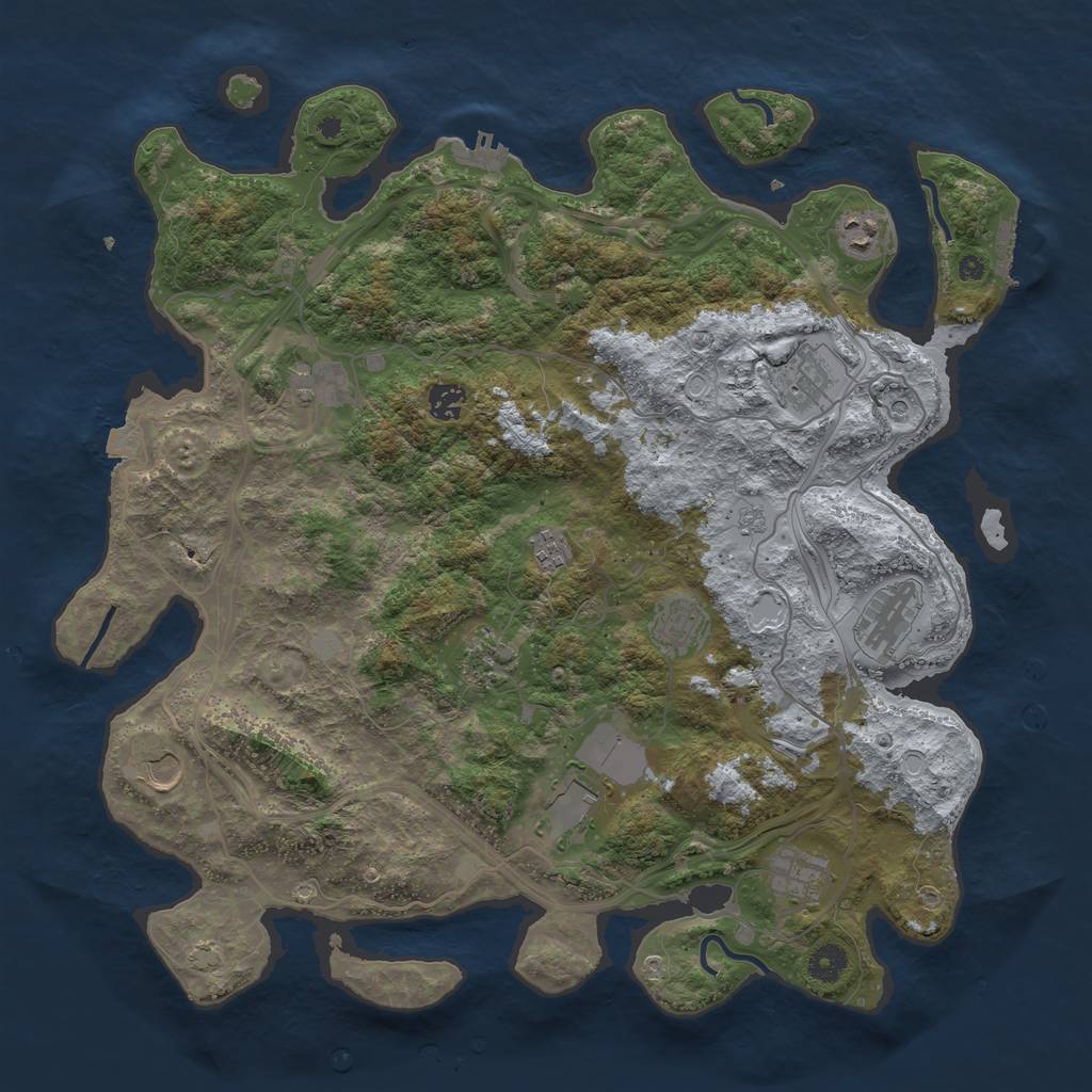 Rust Map: Procedural Map, Size: 4250, Seed: 1797467282, 19 Monuments
