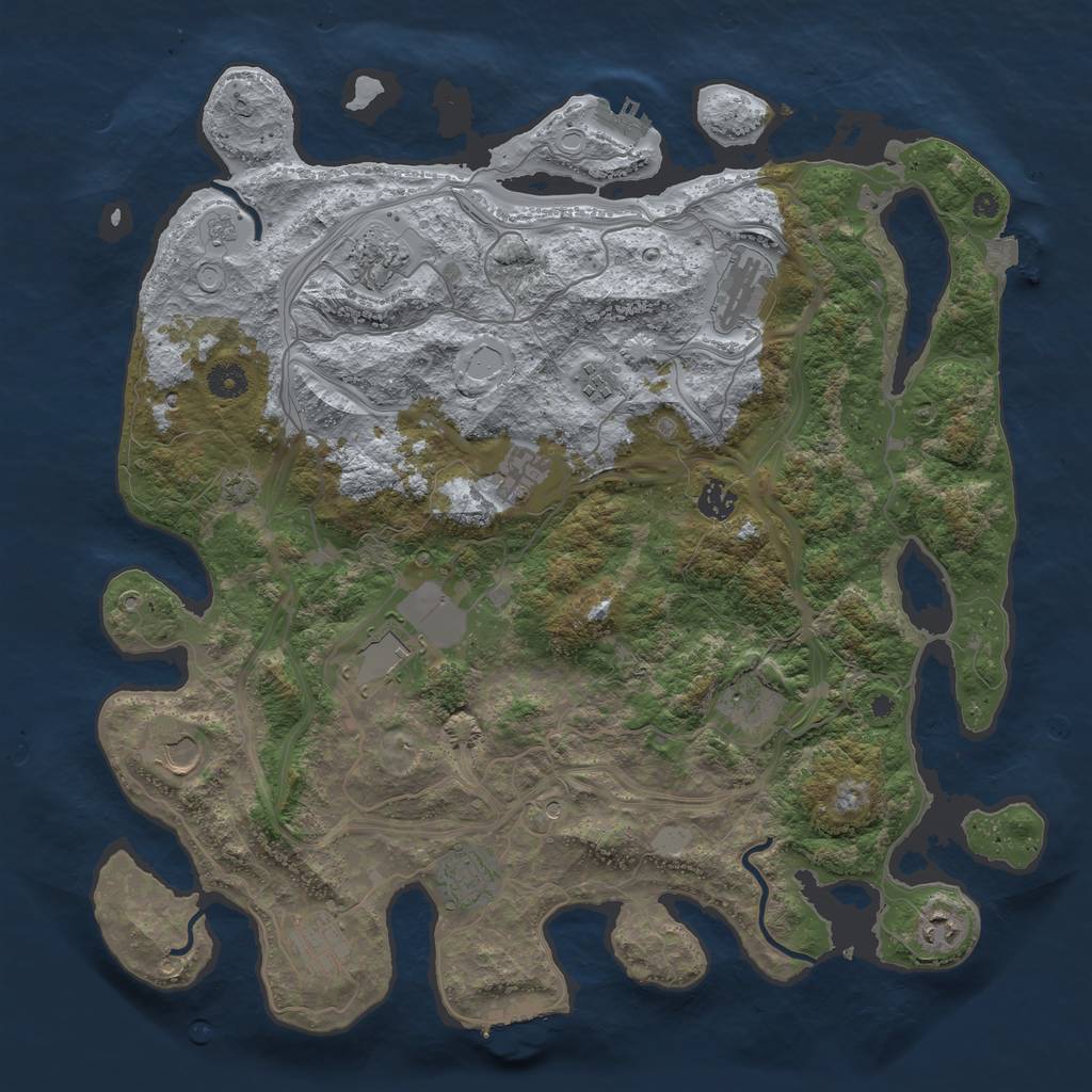 Rust Map: Procedural Map, Size: 4250, Seed: 320784260, 19 Monuments