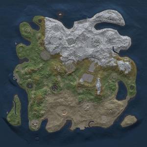 Thumbnail Rust Map: Procedural Map, Size: 3500, Seed: 83608465, 16 Monuments