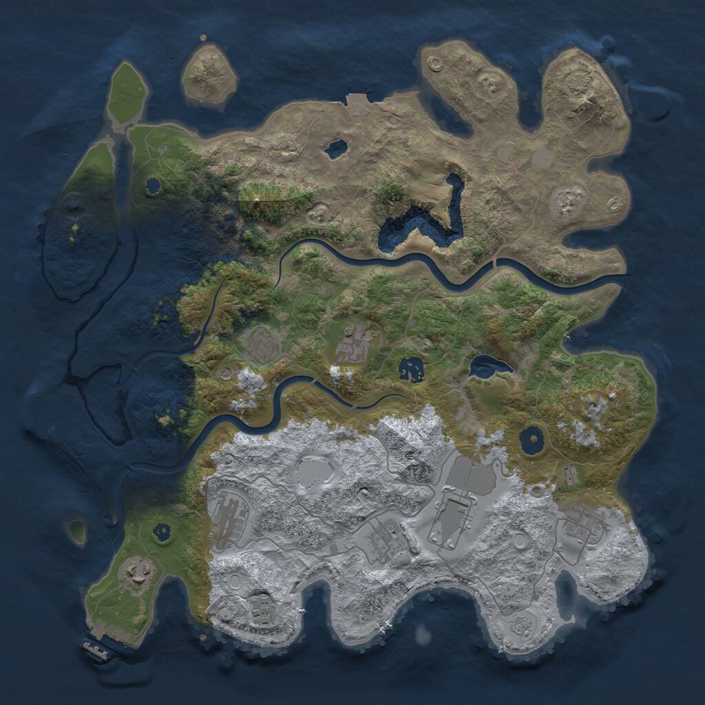 Rust Map: Procedural Map, Size: 4000, Seed: 863139818, 15 Monuments