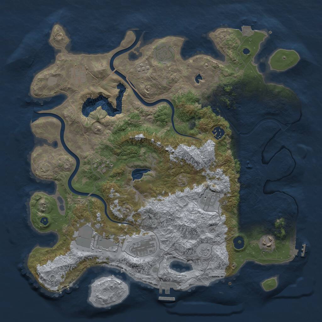 Rust Map: Procedural Map, Size: 4000, Seed: 464338328, 15 Monuments