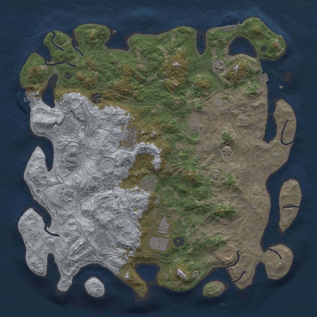 Rust Map: Procedural Map, Size: 4500, Seed: 1506987166, 19 Monuments