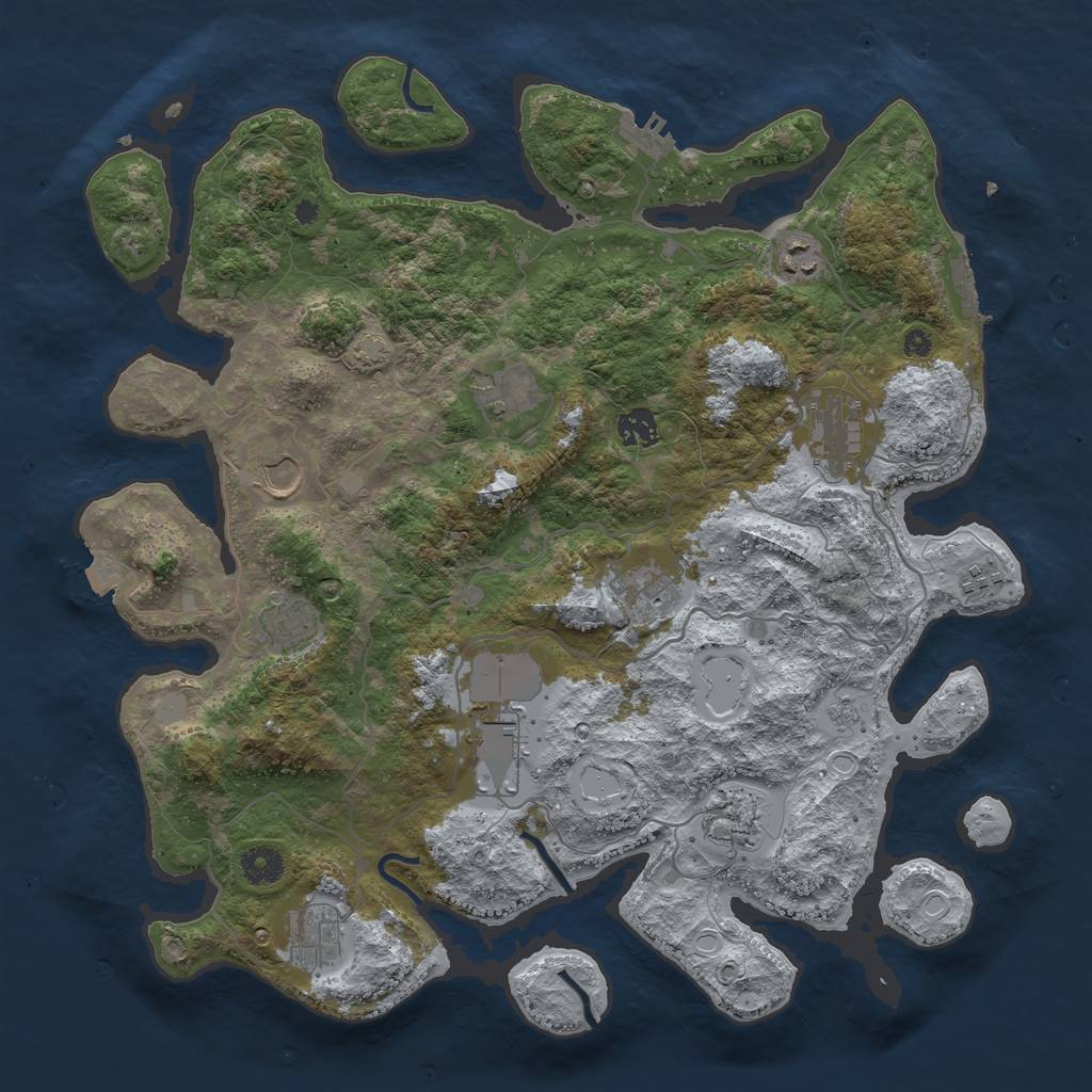 Rust Map: Procedural Map, Size: 4000, Seed: 572719868, 18 Monuments