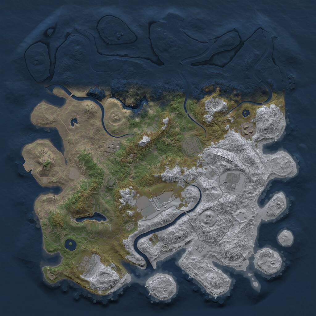 Rust Map: Procedural Map, Size: 4000, Seed: 572719868, 12 Monuments