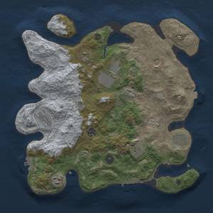 Thumbnail Rust Map: Procedural Map, Size: 3500, Seed: 1539365397, 17 Monuments