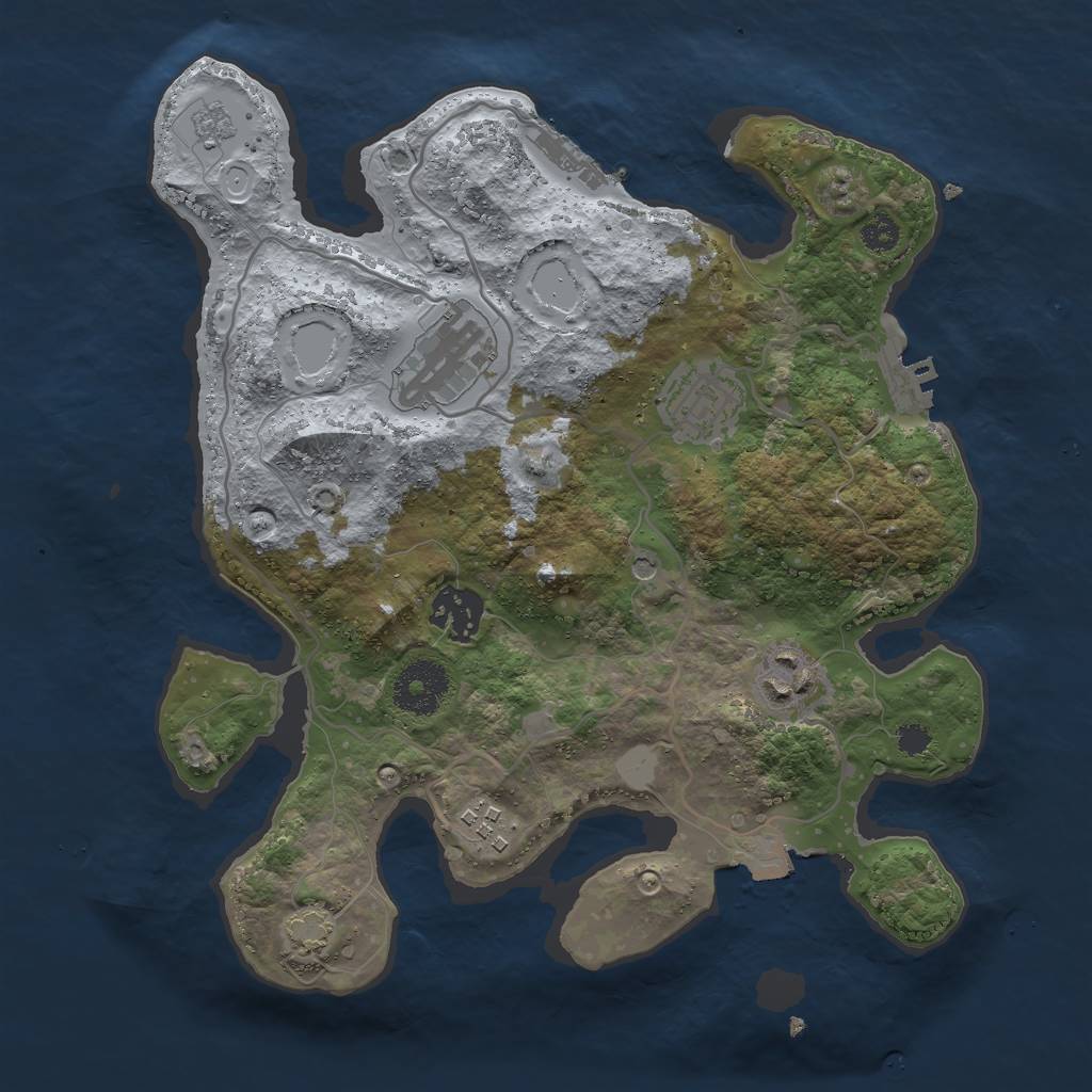 Rust Map: Procedural Map, Size: 3000, Seed: 20197, 13 Monuments