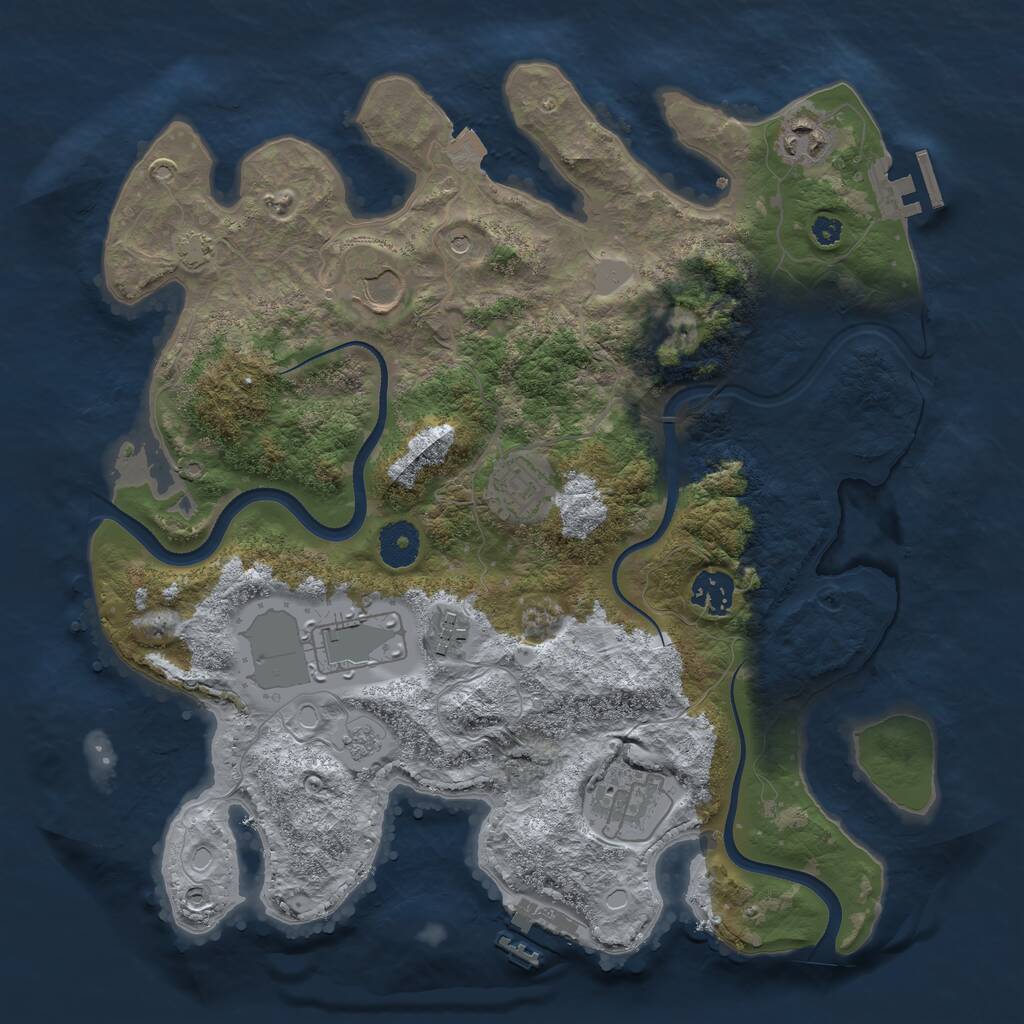 Rust Map: Procedural Map, Size: 3500, Seed: 426178082, 13 Monuments