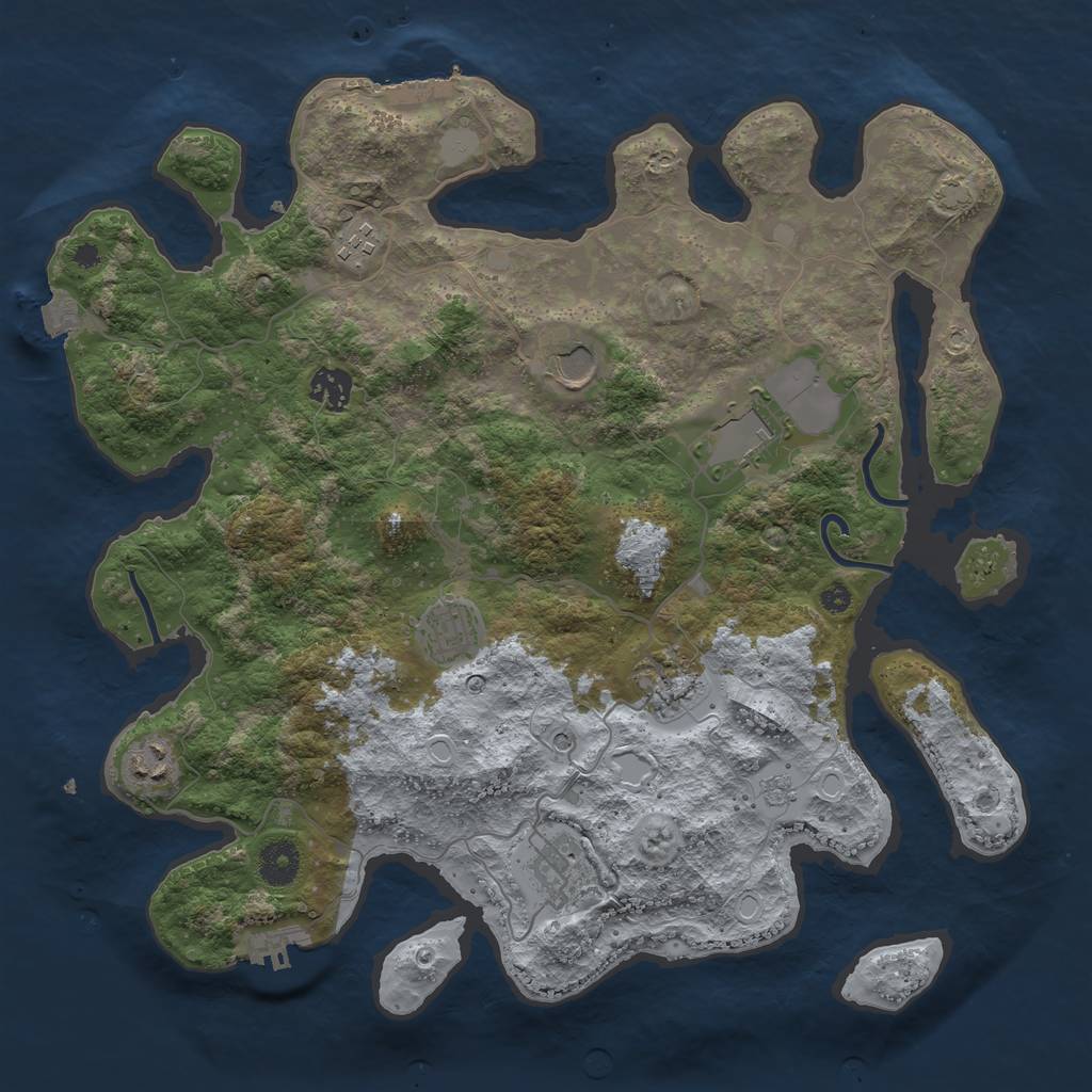 Rust Map: Procedural Map, Size: 3750, Seed: 63749, 16 Monuments