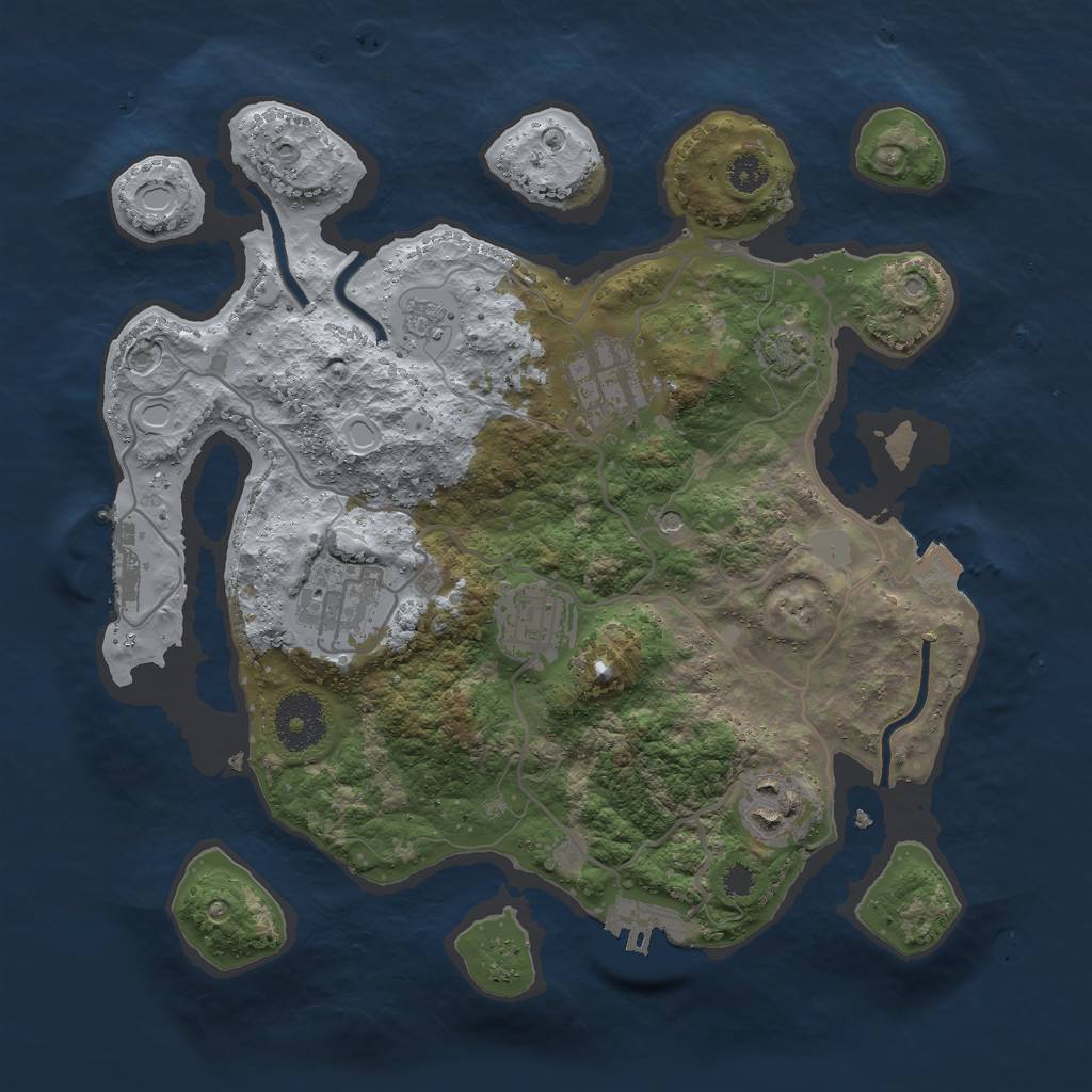 Rust Map: Procedural Map, Size: 3000, Seed: 1515638226, 12 Monuments