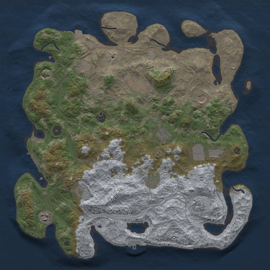 Rust Map: Procedural Map, Size: 4250, Seed: 1030406971, 19 Monuments