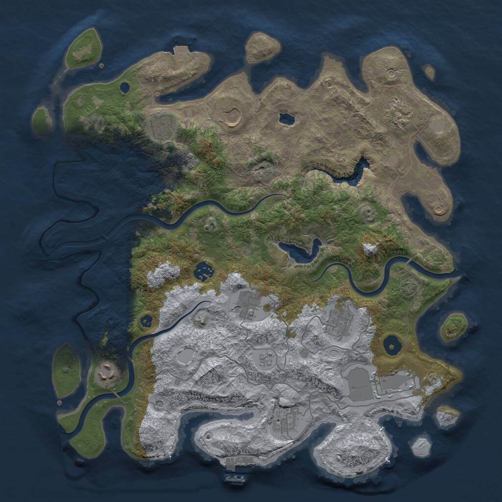 Rust Map: Procedural Map, Size: 4000, Seed: 806964888, 15 Monuments