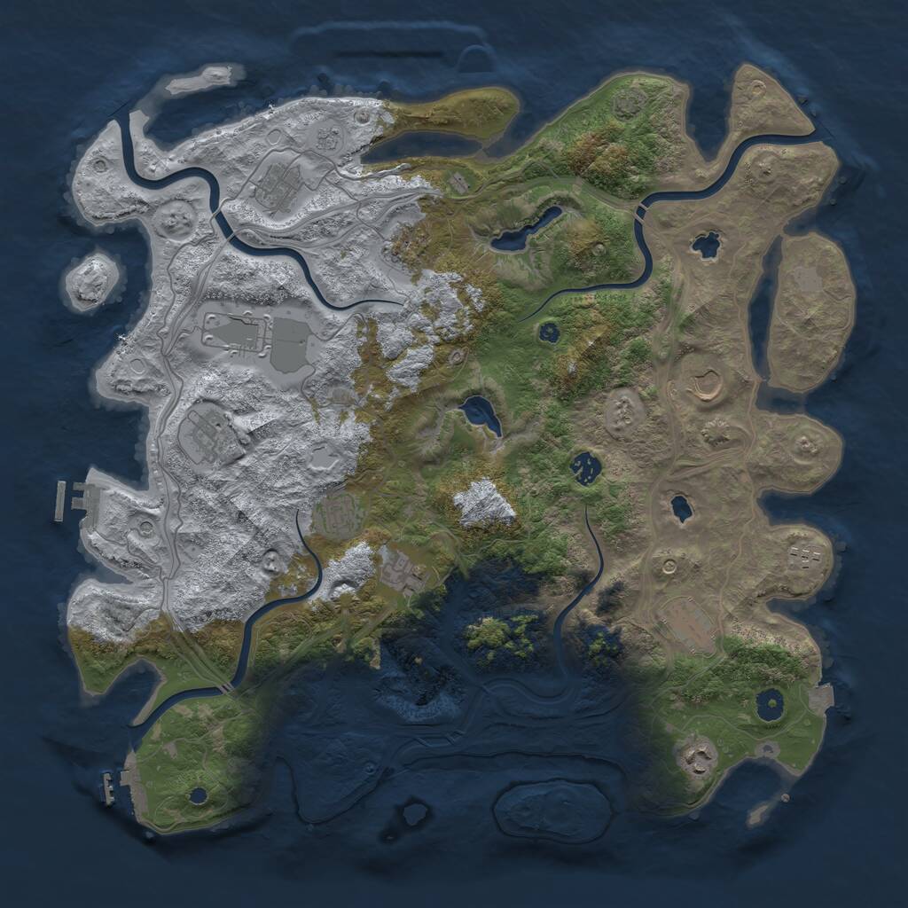 Rust Map: Procedural Map, Size: 4500, Seed: 204022749, 17 Monuments