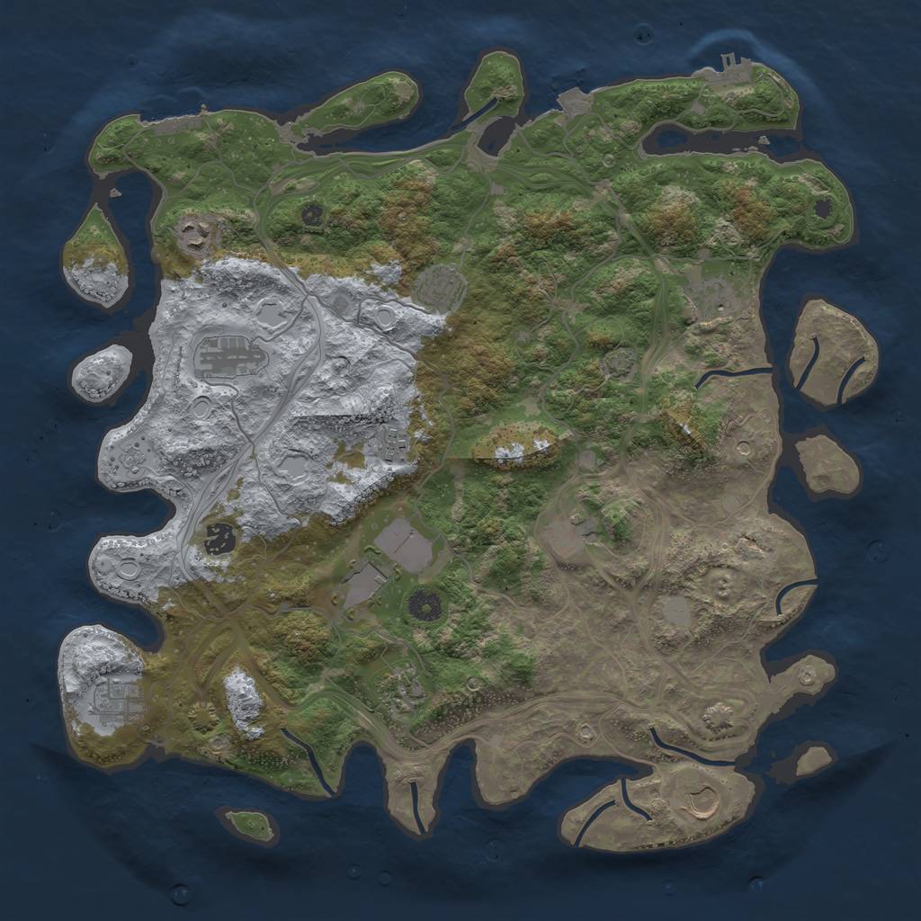 Rust Map: Procedural Map, Size: 4250, Seed: 54325, 19 Monuments