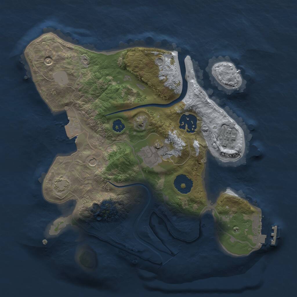 Rust Map: Procedural Map, Size: 2400, Seed: 1373564126, 7 Monuments