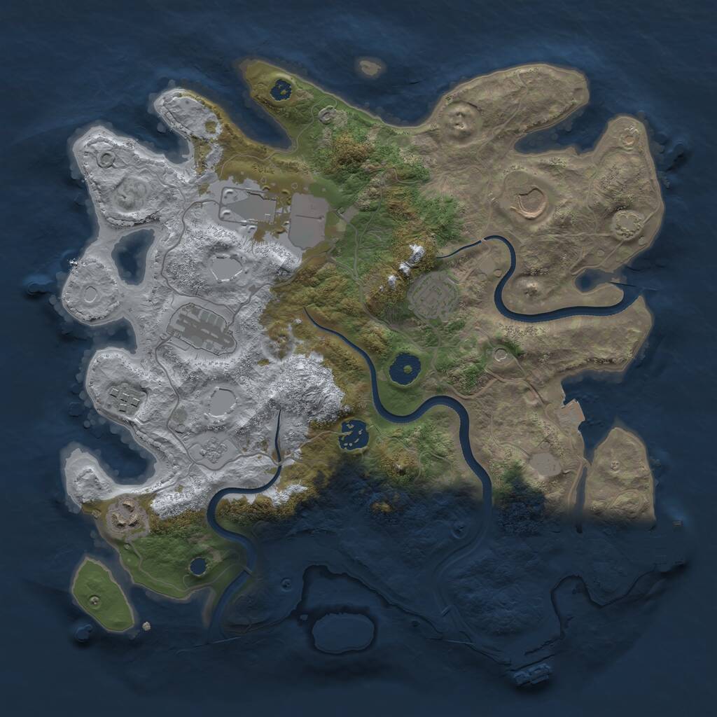 Rust Map: Procedural Map, Size: 3500, Seed: 50264519, 13 Monuments