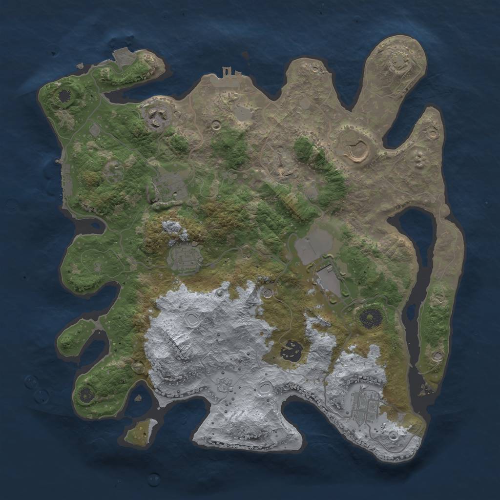 Rust Map: Procedural Map, Size: 3500, Seed: 979630259, 15 Monuments