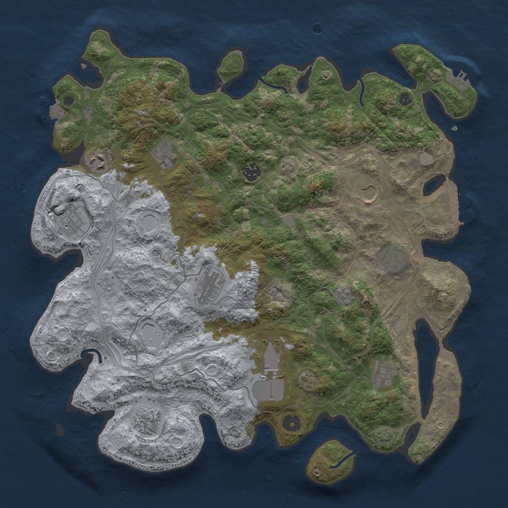 Rust Map: Procedural Map, Size: 4250, Seed: 42880306, 19 Monuments