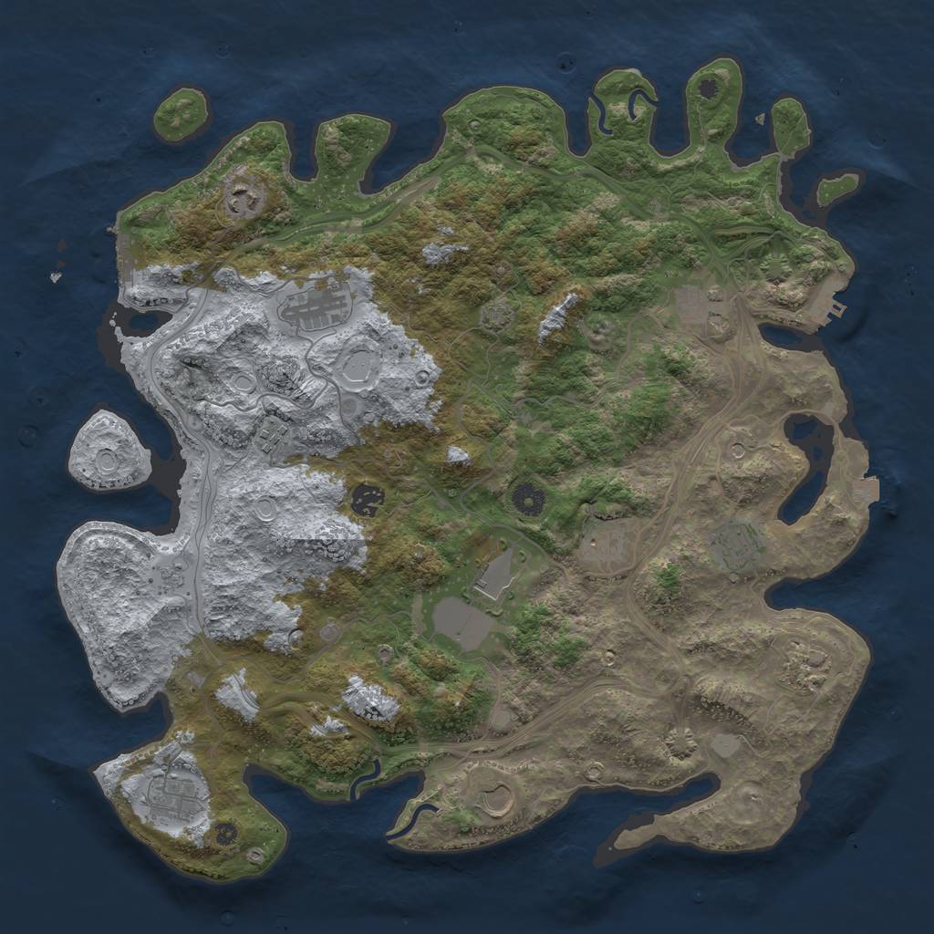 Rust Map: Procedural Map, Size: 4250, Seed: 611615505, 19 Monuments