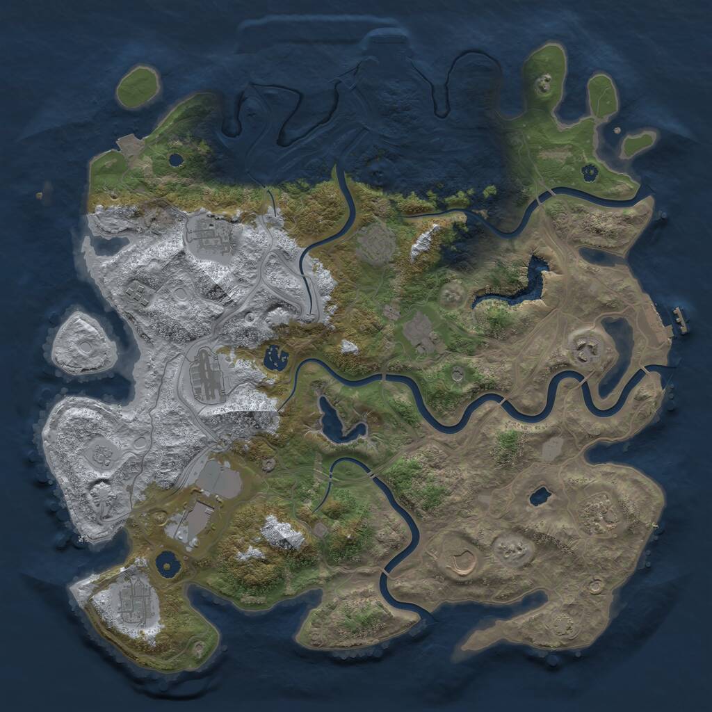 Rust Map: Procedural Map, Size: 4250, Seed: 611615505, 17 Monuments