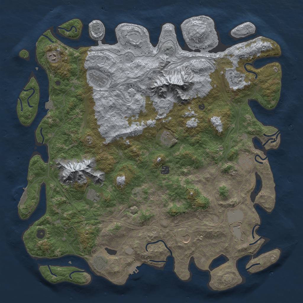 Rust Map: Procedural Map, Size: 5000, Seed: 4838477, 19 Monuments