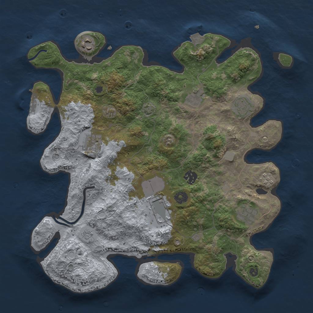 Rust Map: Procedural Map, Size: 3600, Seed: 62603482, 15 Monuments