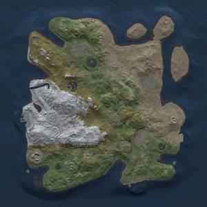 Thumbnail Rust Map: Procedural Map, Size: 3000, Seed: 1312086393, 13 Monuments