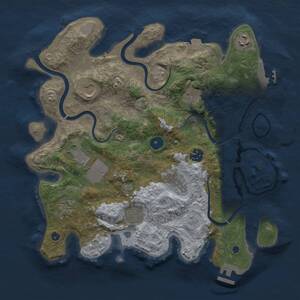 Thumbnail Rust Map: Procedural Map, Size: 3500, Seed: 885636656, 15 Monuments