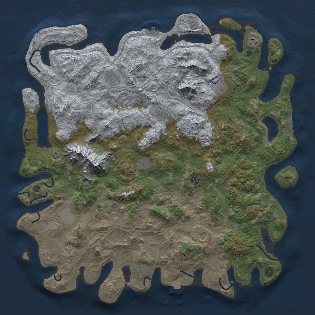 Rust Map: Procedural Map, Size: 5000, Seed: 66706, 19 Monuments