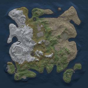 Thumbnail Rust Map: Procedural Map, Size: 3500, Seed: 1454744445, 15 Monuments