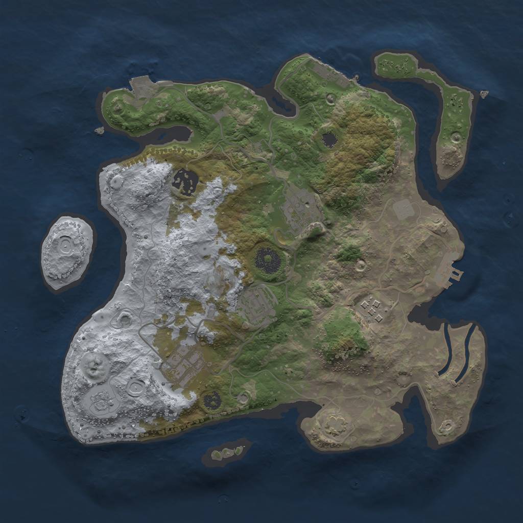 Rust Map: Procedural Map, Size: 3000, Seed: 565346533, 12 Monuments