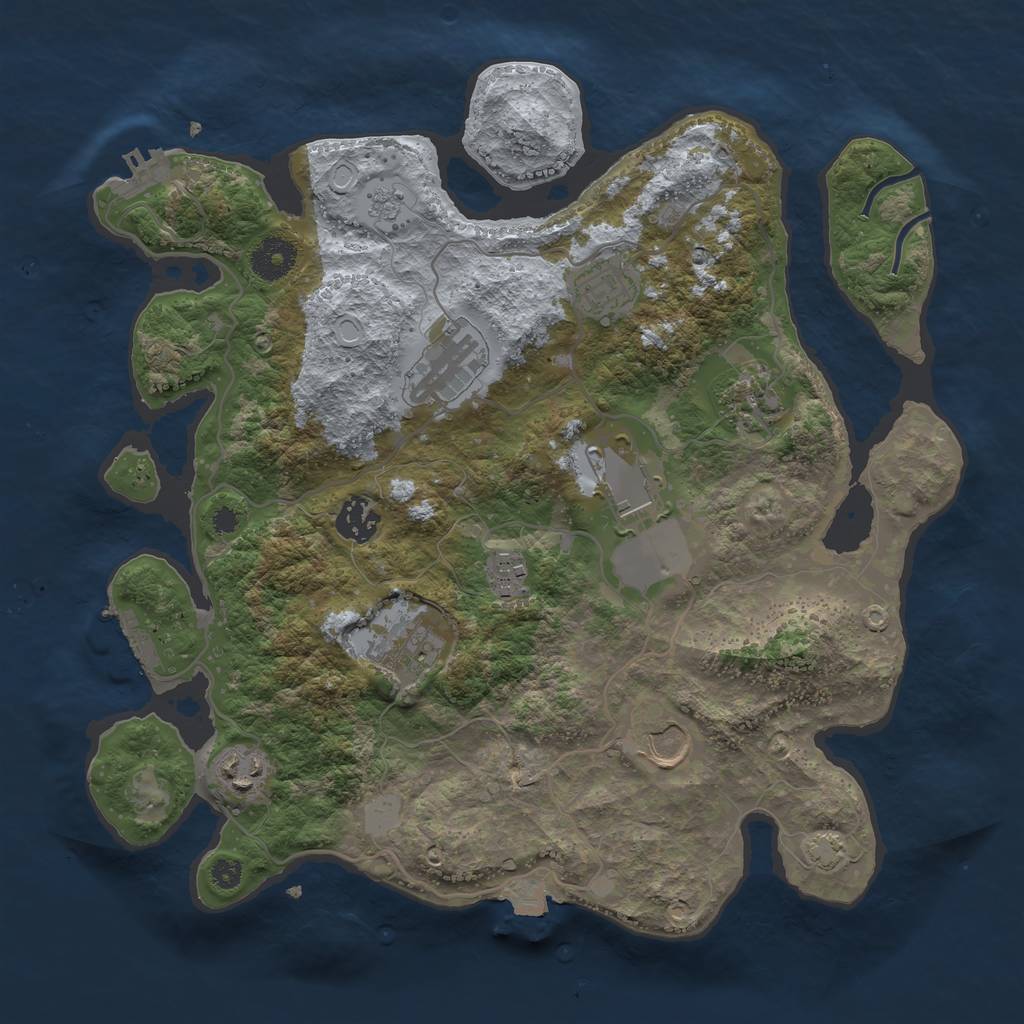 Rust Map: Procedural Map, Size: 3500, Seed: 1891919085, 16 Monuments