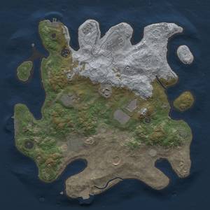 Thumbnail Rust Map: Procedural Map, Size: 3500, Seed: 60329259, 16 Monuments