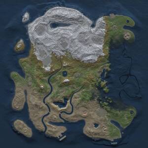 Thumbnail Rust Map: Procedural Map, Size: 4000, Seed: 1188104764, 14 Monuments
