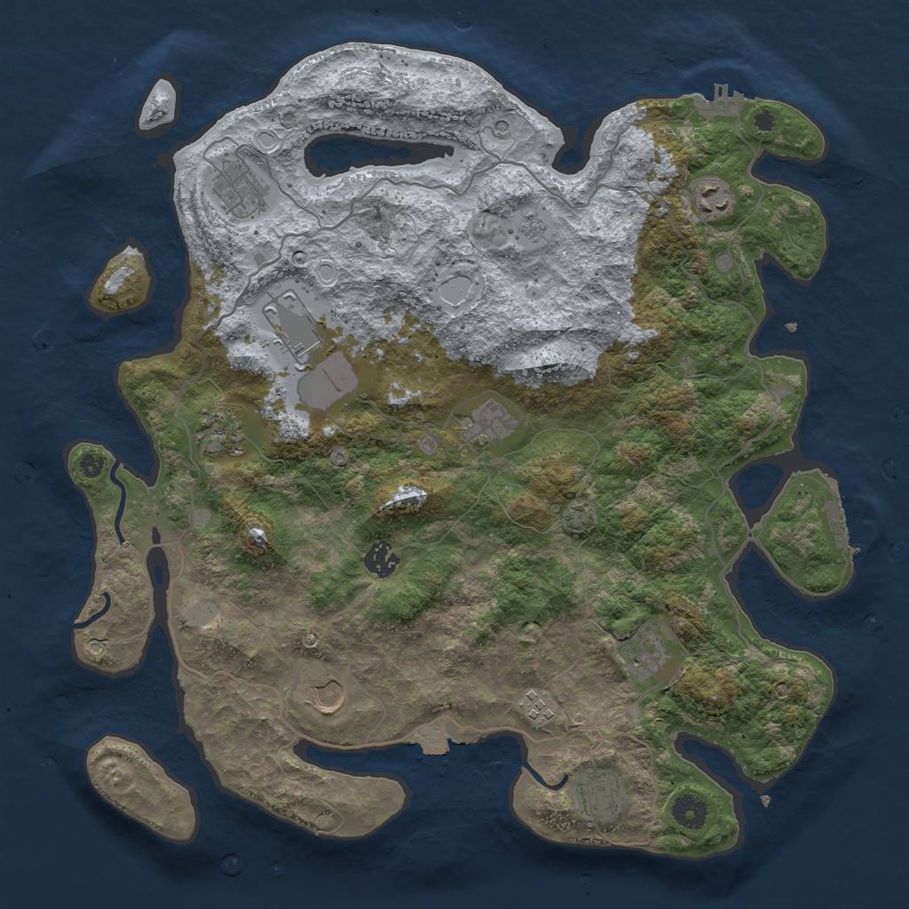 Rust Map: Procedural Map, Size: 4000, Seed: 1188104764, 18 Monuments