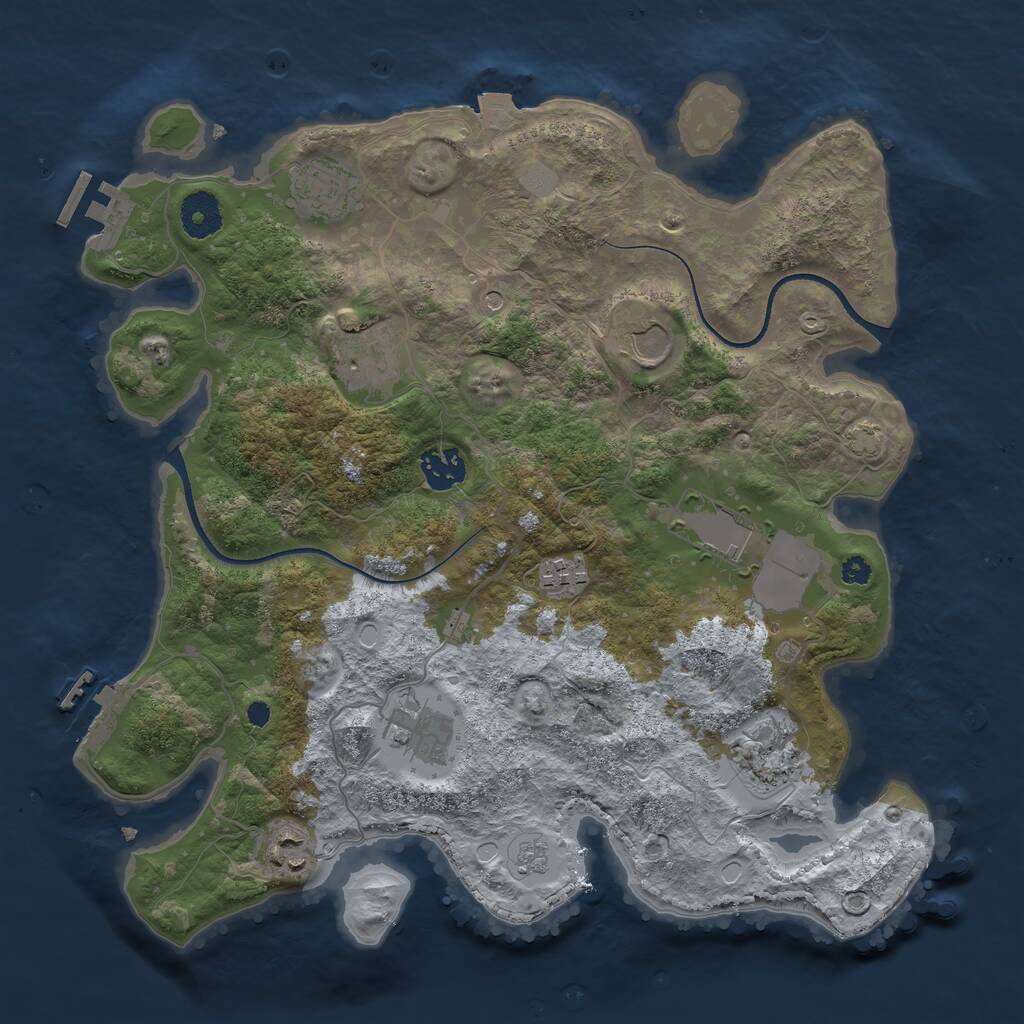 Rust Map: Procedural Map, Size: 3500, Seed: 1605699998, 15 Monuments