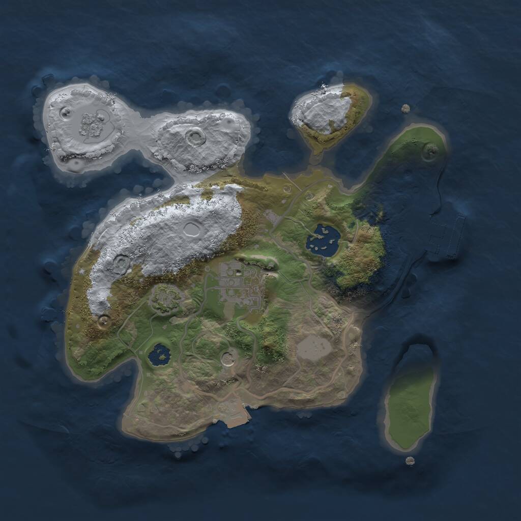 Rust Map: Procedural Map, Size: 2400, Seed: 1693418175, 7 Monuments