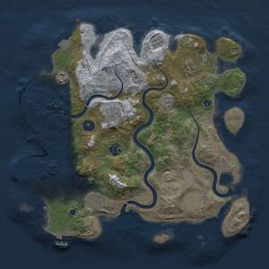 Thumbnail Rust Map: Procedural Map, Size: 3500, Seed: 1760754346, 13 Monuments